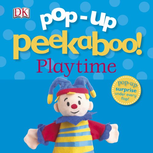 Book cover with a plush clown and colorful “Pop-Up Peekaboo! Playtime” text.