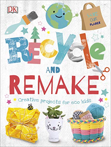 Book cover with colorful illustrations of recycling and crafting items.