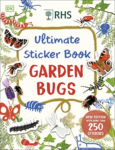 Cover of RHS Ultimate Sticker Book Garden Bugs featuring various insect illustrations and stickers.