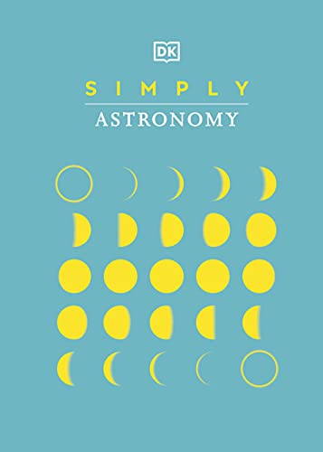 Book cover for "Simply Astronomy" with phases of the moon illustration.