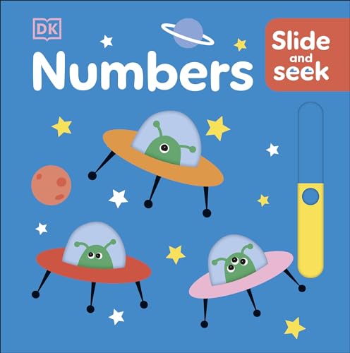 Book cover with alien spaceships, stars, and a sliding tab.
