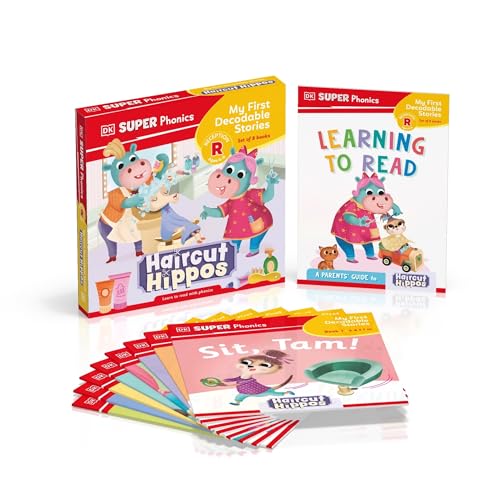 Boxed set of early reader books featuring cartoon hippos getting haircuts.