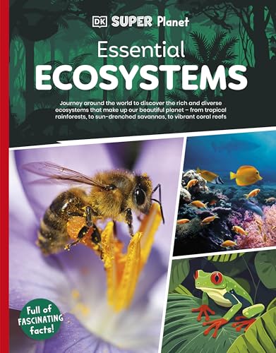 Book cover featuring a bee, coral reef, and rainforest ecosystems.