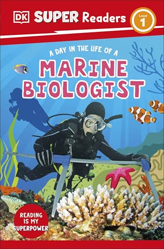 Book cover: Marine biologist diving with coral, fish, and starfish.
