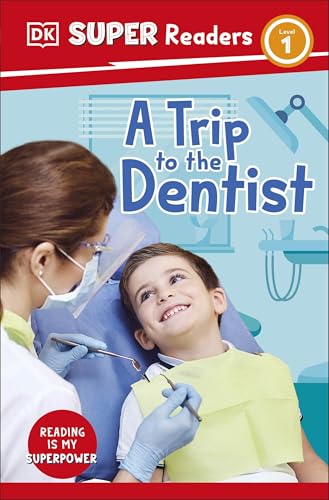 A dentist examines a smiling young boy in a dental chair on a book cover.