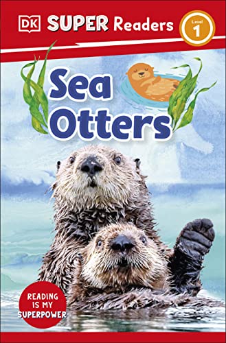 Book cover featuring two sea otters in blue water, level 1 reader.