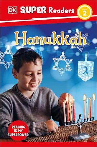 Book cover: boy lighting Hanukkah candles with Stars of David backdrop.