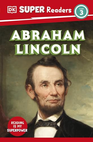 Book cover featuring a portrait of Abraham Lincoln, level 3 reader.