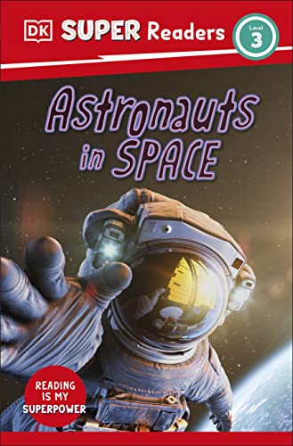 Book cover: "Astronauts in Space" featuring an astronaut’s helmet and Earth.