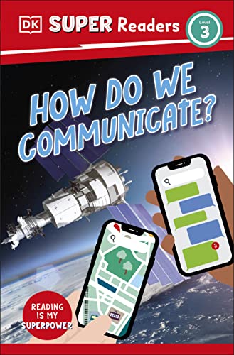 Book cover: “How Do We Communicate?” with satellite, phones, and Earth.