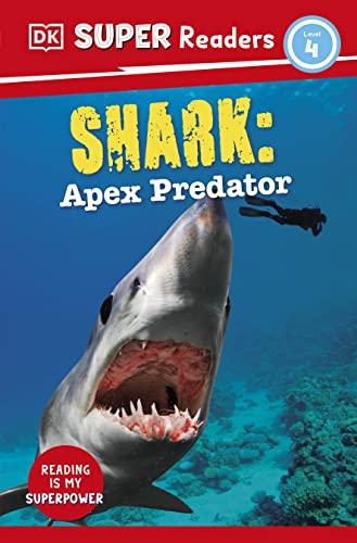 Book cover featuring a great white shark with open mouth and divers.