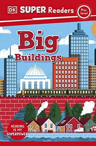 DK Super Readers book cover: colorful illustration of city buildings and a train.