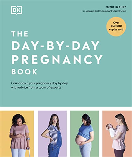 Cover of "The Day-by-Day Pregnancy Book" featuring pregnant women and a baby.
