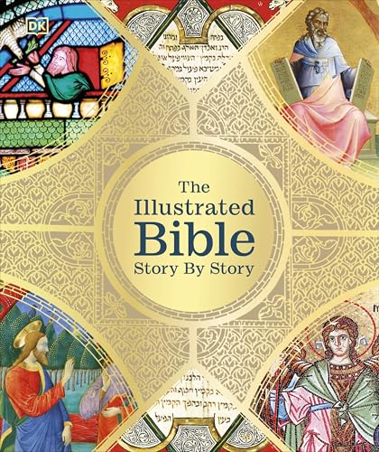 Cover of “The Illustrated Bible Story By Story” with biblical artwork.