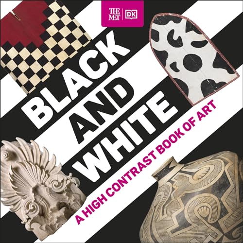 Book cover with black and white art, contrasting shapes, and text.