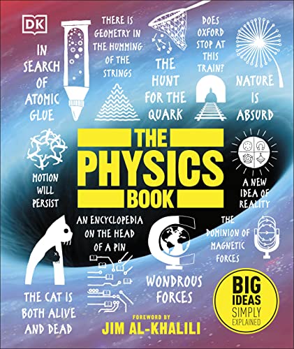 Book cover with physics diagrams, text reading "The Physics Book," and author name.