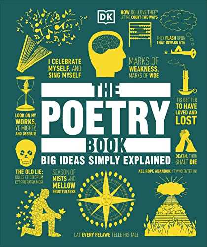 Book cover with yellow illustrations and text: "The Poetry Book.