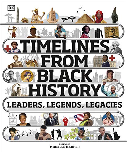Book cover: “Timelines From Black History” featuring diverse portraits.