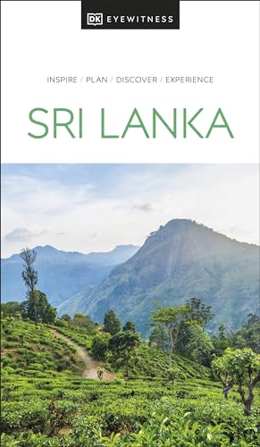 DK Eyewitness Sri Lanka travel guide book cover featuring a green mountain tea plantation.