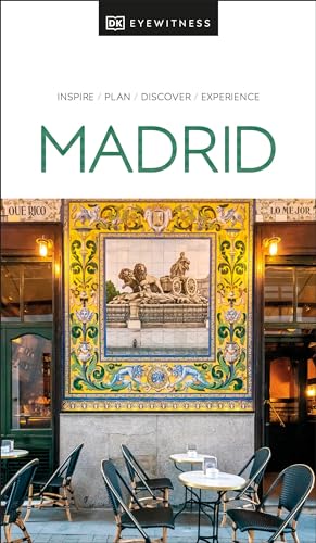 DK Eyewitness travel guide to Madrid, featuring ornate building facade.