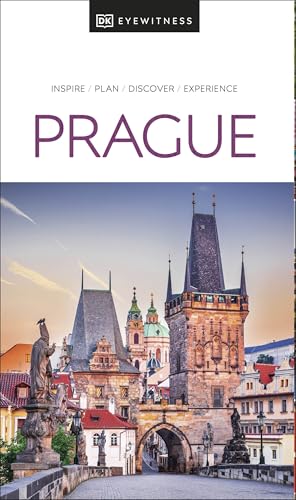 DK Eyewitness travel guide to Prague, featuring Charles Bridge and cityscape.