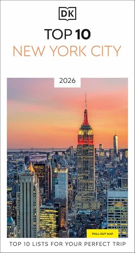 DK Top 10 New York City guidebook with Empire State Building image.
