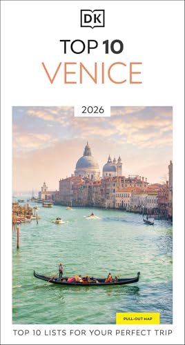DK Top 10 Venice guidebook cover with a canal and gondola scene.