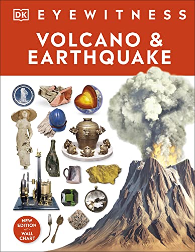 DK Eyewitness book cover: "Volcano & Earthquake" with images of related artifacts.