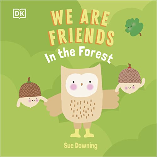 Book cover with an owl and two acorn-headed characters.