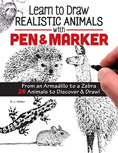 Book cover with pen and marker drawings of various animals.