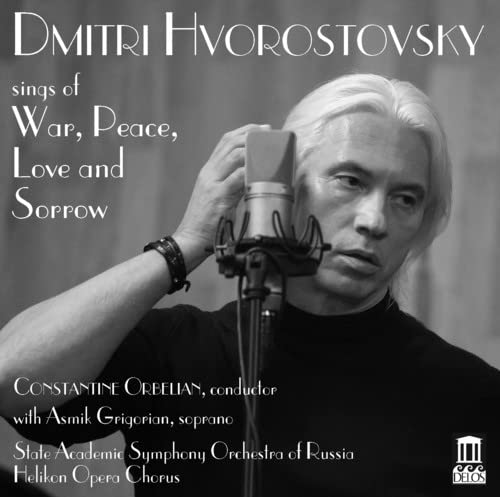 CD cover featuring portrait of opera singer Dmitri Hvorostovsky at a microphone.