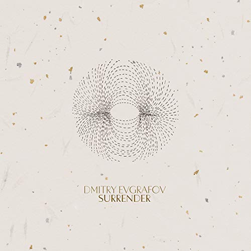 Vinyl album cover with a circular, dotted design and text “Dmitry Evgrafov Surrender”.