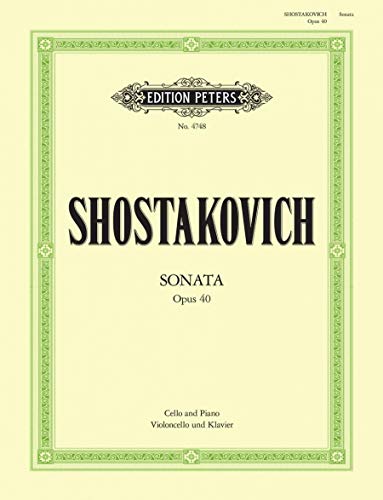 Sheet music cover for Shostakovich Sonata Opus 40 for cello and piano, Edition Peters.