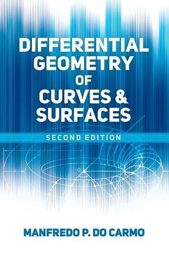 Book cover titled Differential Geometry of Curves and Surfaces with blue abstract geometric background.