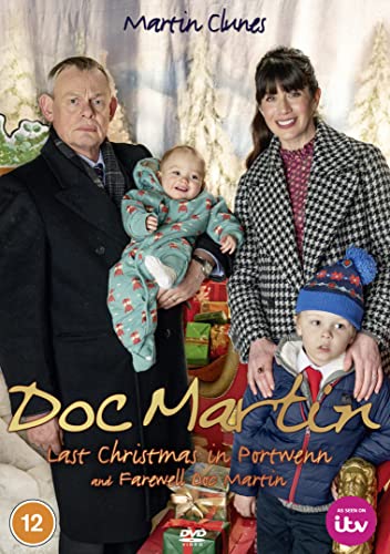 DVD cover featuring the Doc Martin cast with two children against a snowy background.