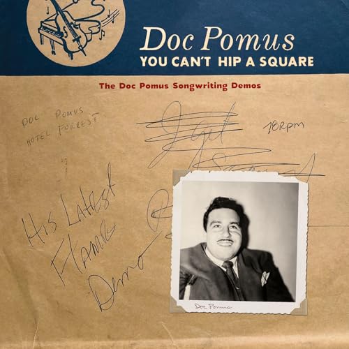 CD cover for Doc Pomus featuring a vintage portrait and handwritten notes on paper.