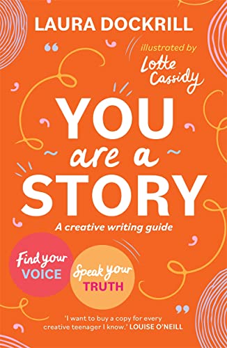 Book cover with orange background, bold title "You Are a Story", and illustrations.