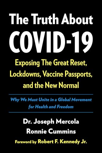 Book cover with bold white text on black about COVID-19 and related topics.