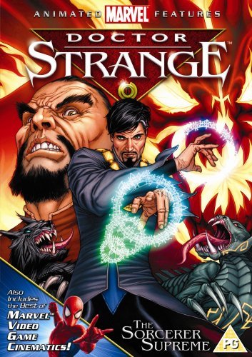 Doctor Strange DVD cover featuring the hero and villains in action.