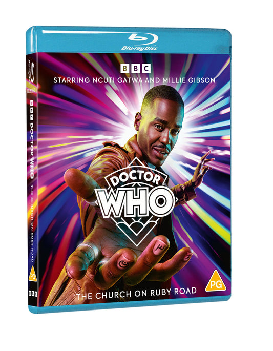 Doctor Who: The Church on Ruby Road Blu-ray case with Ncuti Gatwa.