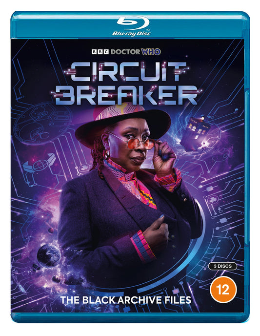 Blu-ray cover for “Doctor Who: Circuit Breaker” featuring a woman with a sonic screwdriver.