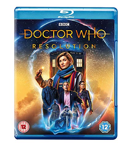 Doctor Who Resolution Blu-ray cover featuring the Thirteenth Doctor and cast members.