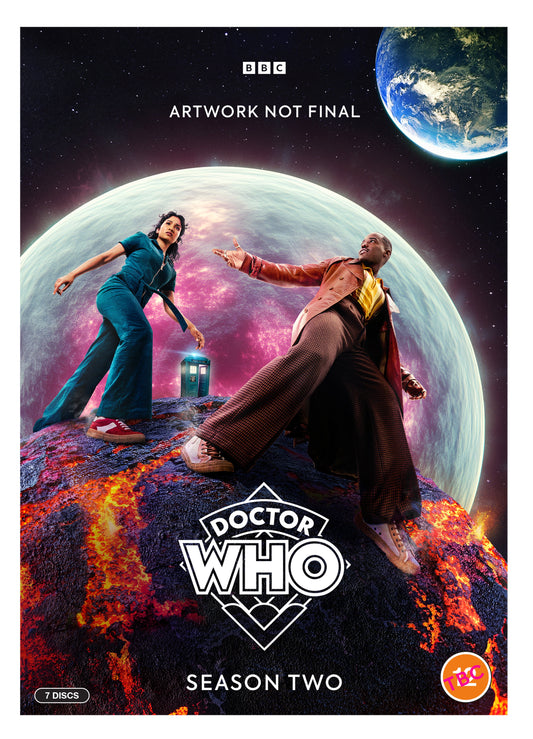 Doctor Who Season Two DVD cover with the Doctor, Yaz, and Earth.