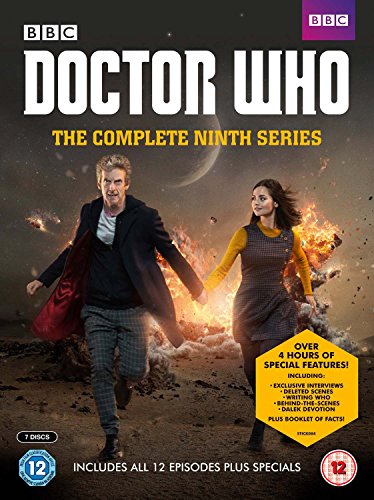 Doctor Who Series 9 DVD cover featuring the Doctor and Clara running from explosions.