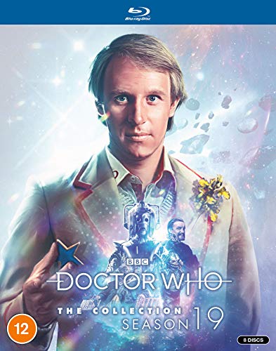 Doctor Who Season 19 Blu-ray cover featuring the Fifth Doctor against a space background.