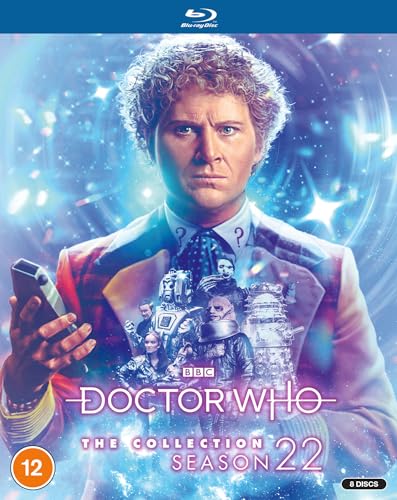 Doctor Who Season 22 Blu-ray cover featuring the Sixth Doctor and various series villains.