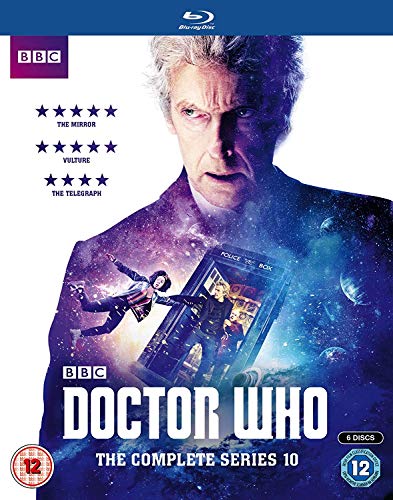 Blu-ray cover for Doctor Who Series 10 featuring Peter Capaldi and a space background.