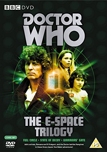 Doctor Who E-Space Trilogy DVD cover featuring the Doctor, Romana, and K-9.