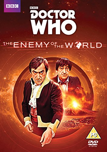 DVD cover art for Doctor Who: The Enemy of the World featuring two men.