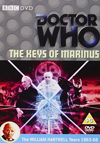 Doctor Who The Keys of Marinus DVD cover featuring William Hartnell and red lighting.